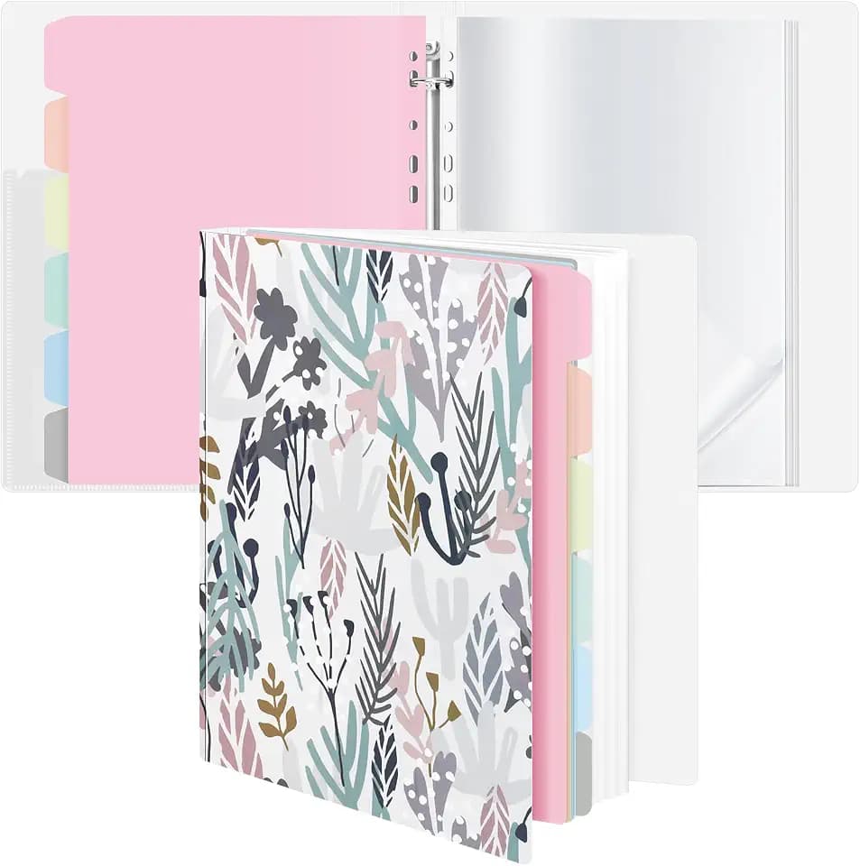 Uquelic Binder with Plastic Sleeves, 40 A4/Letter + 10 Dual A5 Pockets
