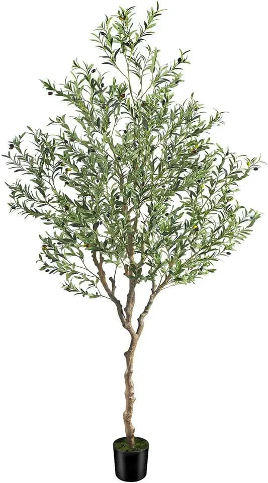 WILDLOVE 7ft Olive Trees Artificial Indoor, Housewarming Gifts