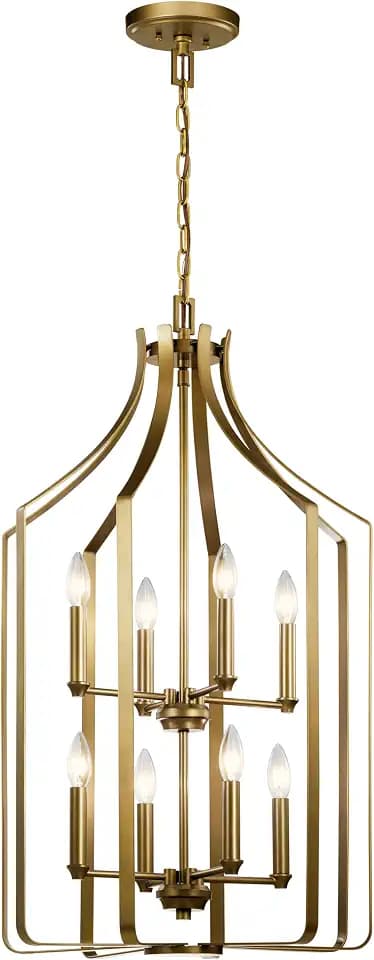 Kichler 42498NBR Morrigan Chandelier, 8-Light 480 Total Watts, Natural Brass