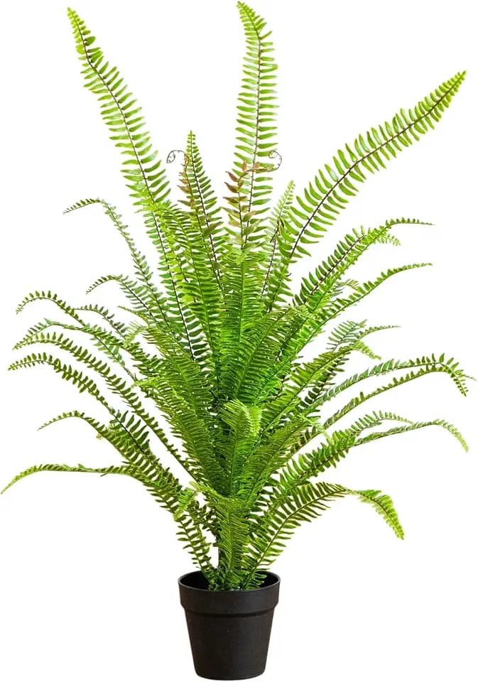 Nearly Natural 3ft UV Resistant Artificial Boston Fern Potted Plant Real Touch Leaves Indoor Outdoor
