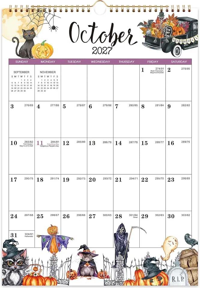2027 Calendar - 2027 Wall Calendar, Jan. 2027 - Dec. 2027, 12" x 17"