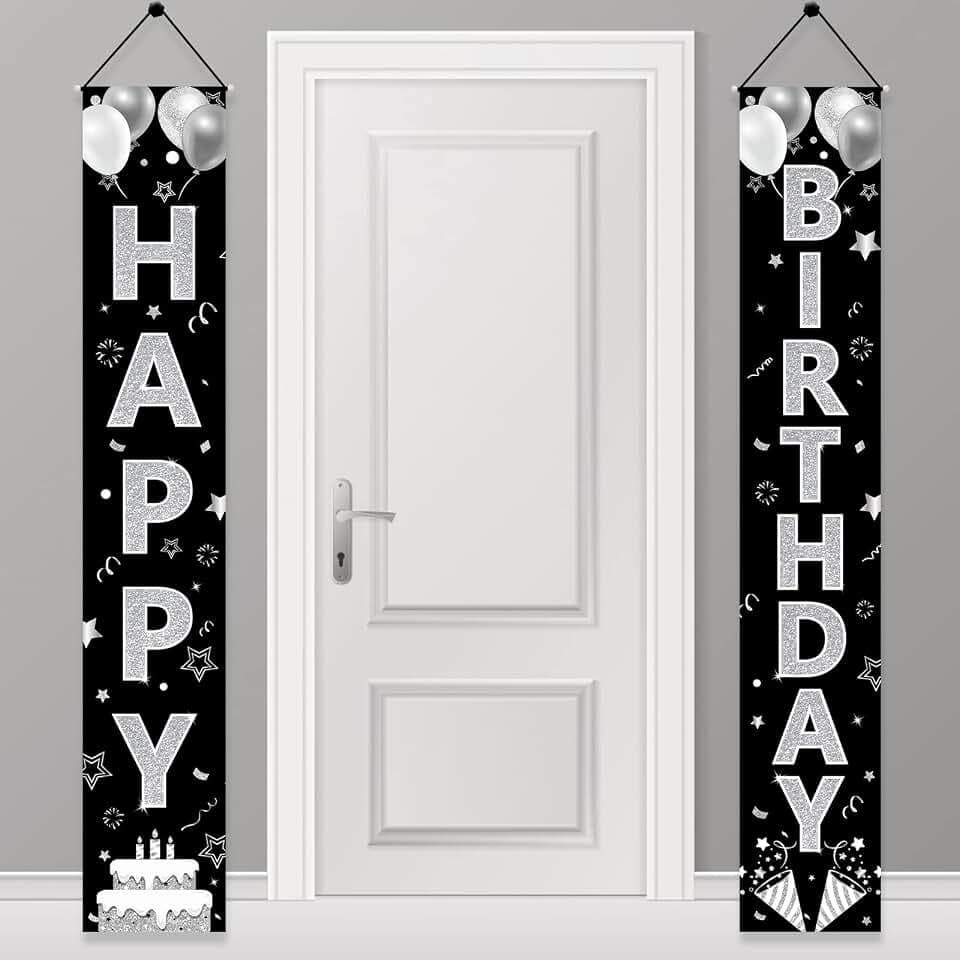 Excelloon Happy Birthday Decorations Door Banner for Girls Women Men
