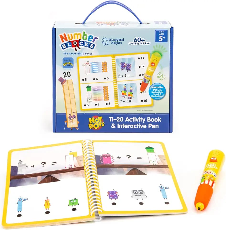 Educational Insights Hot Dots Numberblocks 11-20 Kindergarten Math Workbook