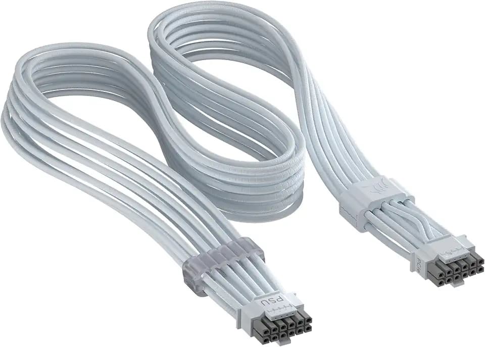 Corsair ThermalProtect PCIe 5.1 600W 12V-2x6 Netzteilkabel – Weiß