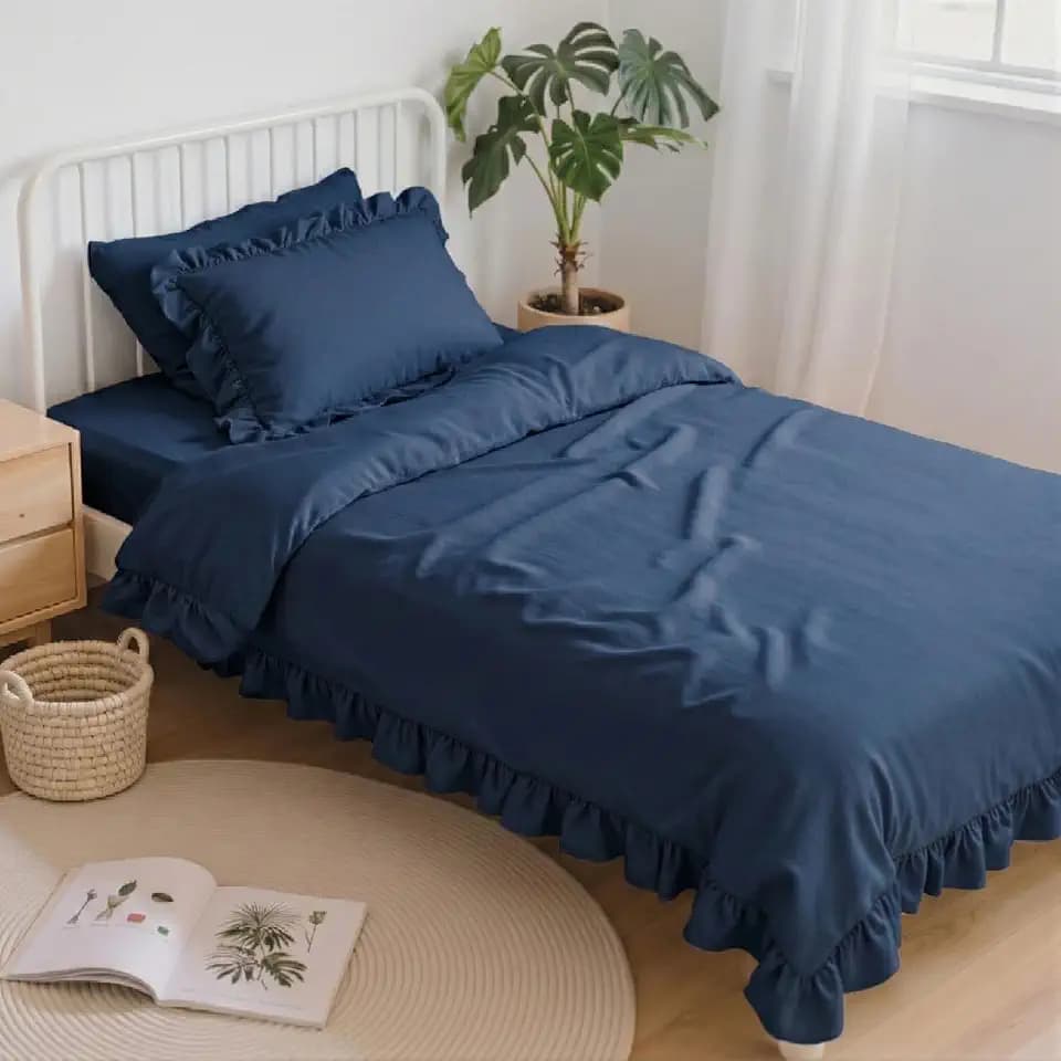 Anluoer Twin Comforter Set 5 Piece,Ruffle Bed in a Bag Twin Bedding Sets
