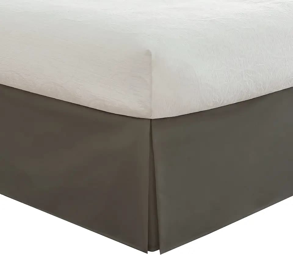 Today's Home Classic Tailored, Microfiber, 14" Drop Length Bed Skirt Dust Ruffle, King, Grey TOH25014GREY04