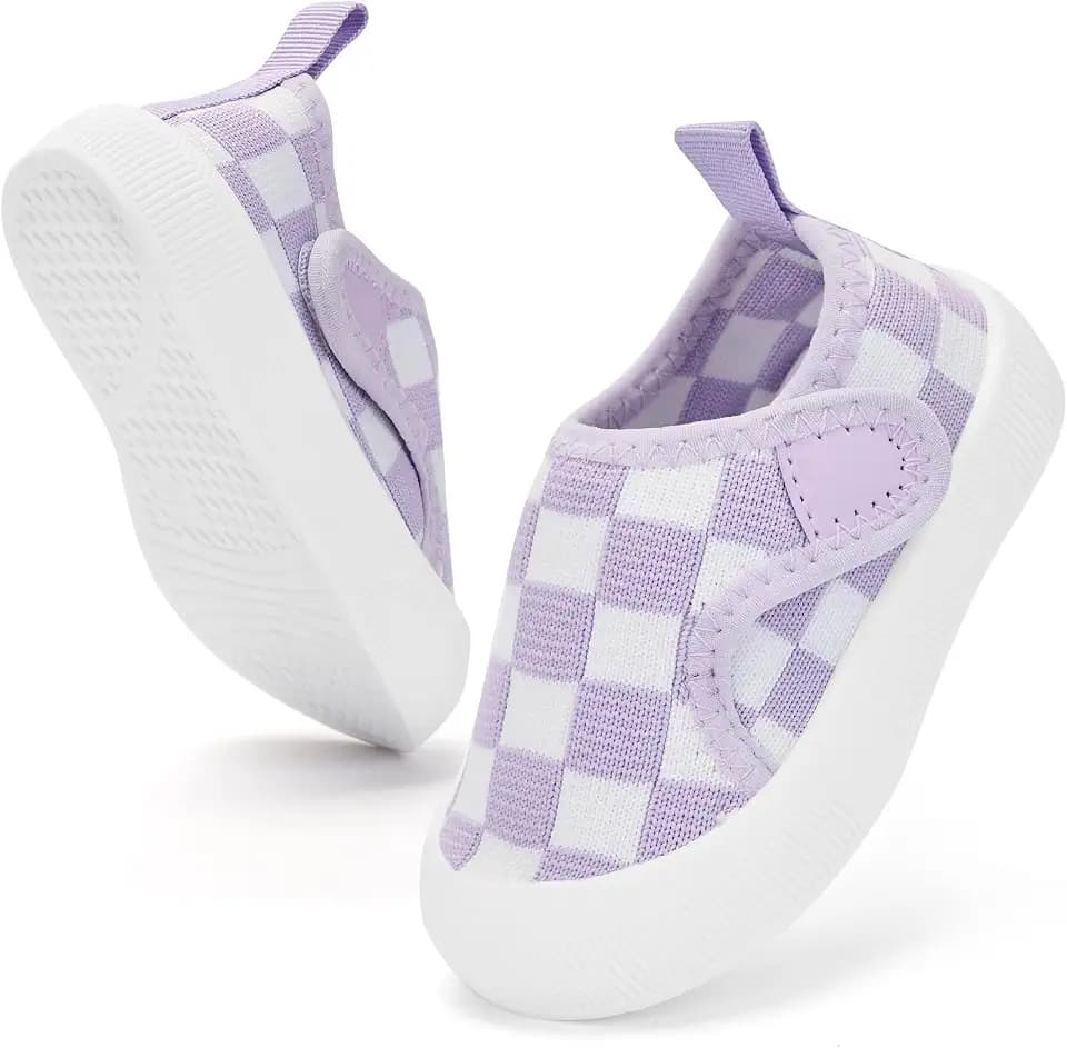 BACSAC Baby Walking Shoes with Hook & Loop, Unisex Toddler Shoes