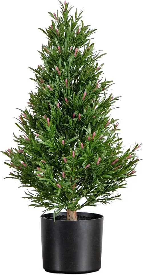 Nearly Natural 2ft. UV Resistant Artificial Rosemary Cone Topiary Tree (Indoor/Outdoor)