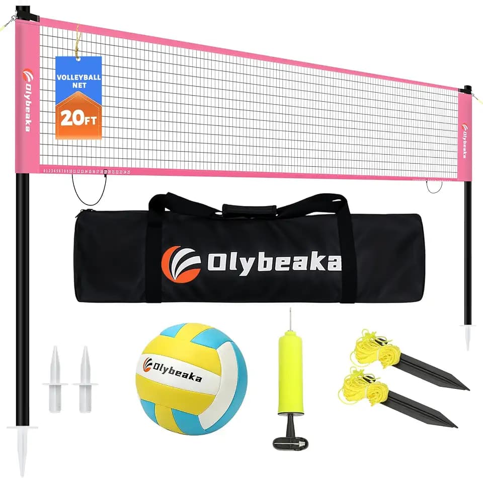 20FT Outdoor Volleyball Net Set System for Backyard Beach