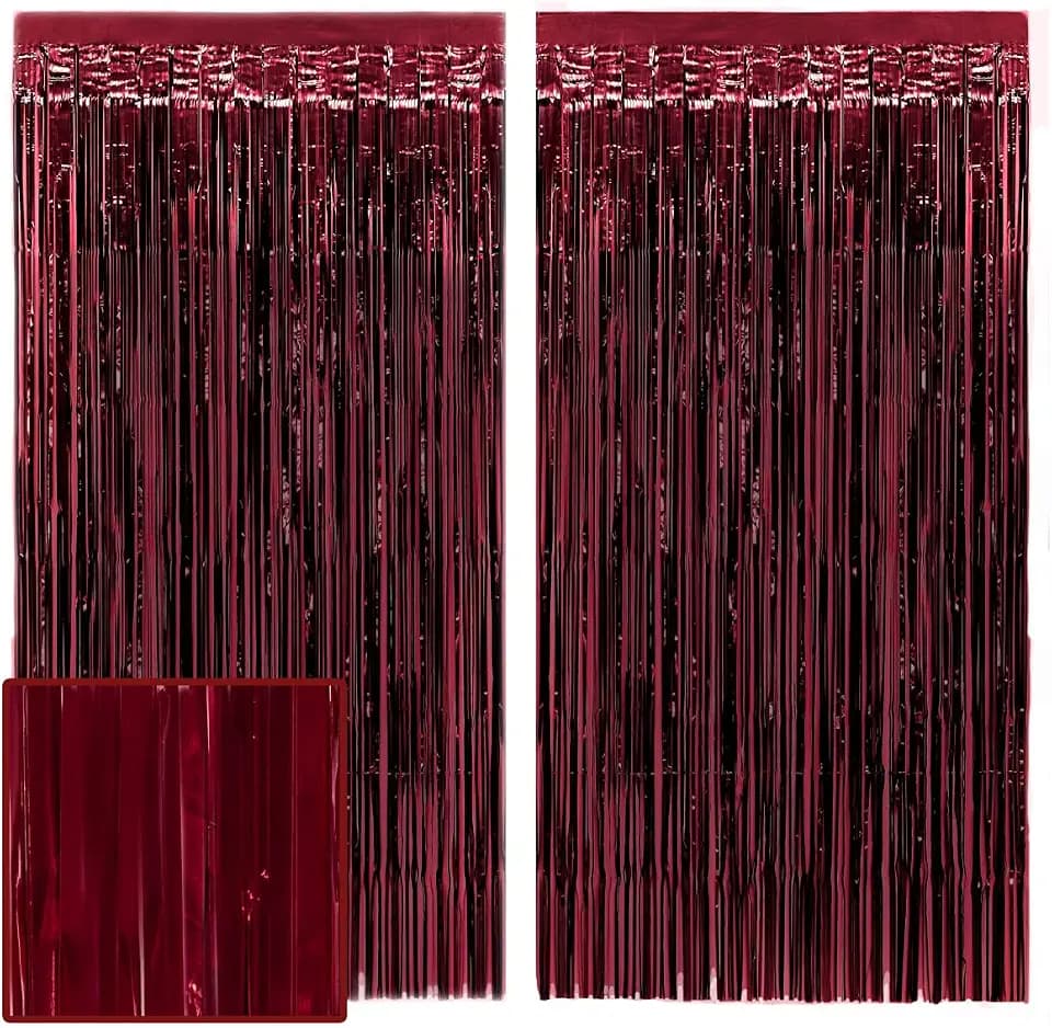 xo, Fetti 2pk Burgundy Red Party Curtain | Fringe Birthday Bachelorette