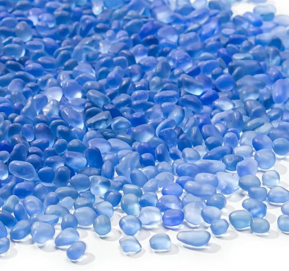 Keedolla 3 Lb Light Blue Aquarium Rocks Betta Fish Tank Gravel, 6-9mm Frosted Sea Glass Marbles Gemstones Vase Fillers for DIY Crafts, Aquarium, Home Decor