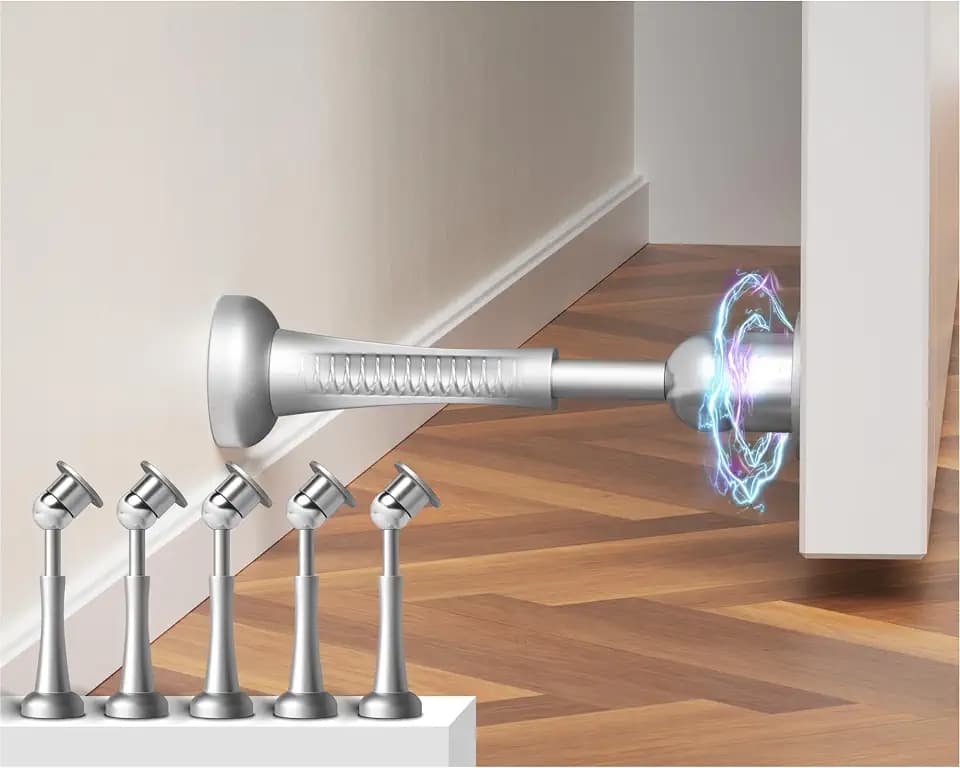 5PCS Magnetic Door Stop, 3.94Inch Spring Door Stoppers for Wall