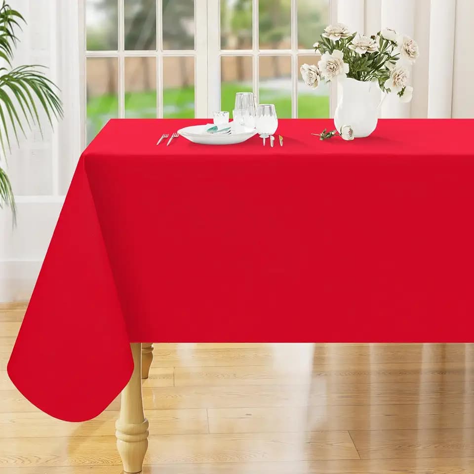 Smiry Rectangle Table Cloth 60"x102", Waterproof Wipeable Vinyl Tablecloth