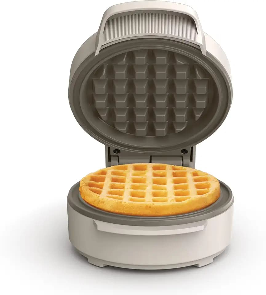 bella Stack & Store Mini Waffle Maker, 4-Inch Non-Toxic Ceramic, Oatmilk
