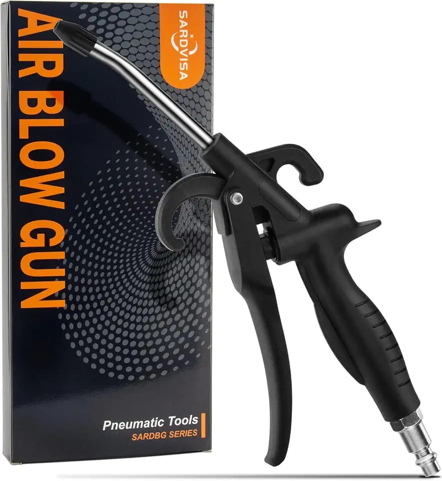 SARDVISA High-Volume Air Blow Gun with Angled Rubber-Tip Nozzle