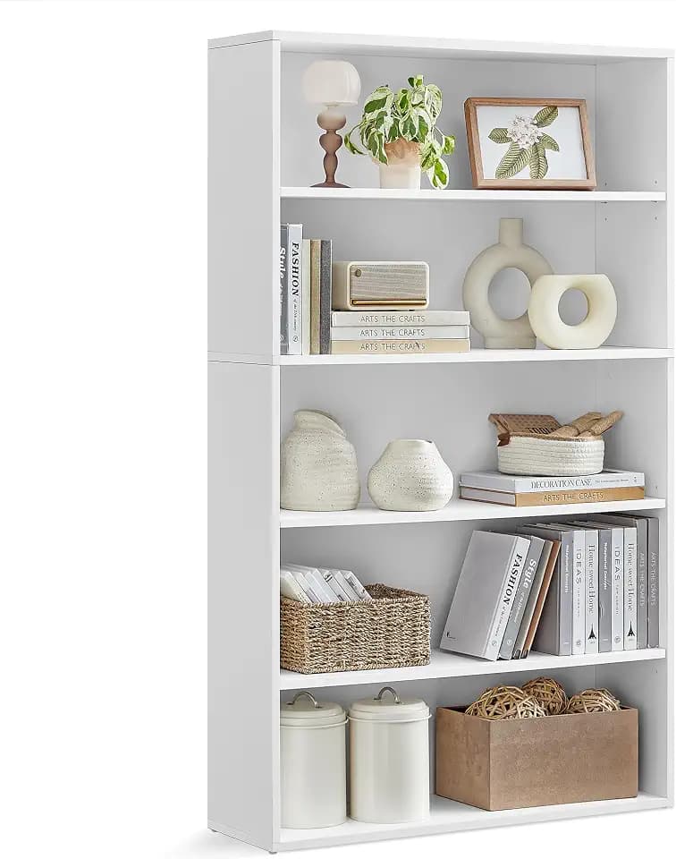 VASAGLE 5-Tier Bookshelf, Storage Organizer, 9.4 x 31.5 x 52.5 Inches