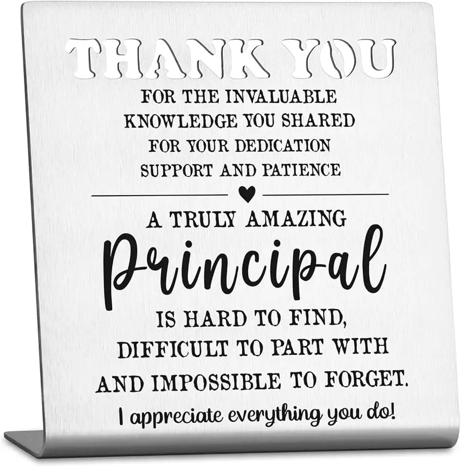 Principal Appreciation Gift Thank You Leadership Resin Desk Sign Decor