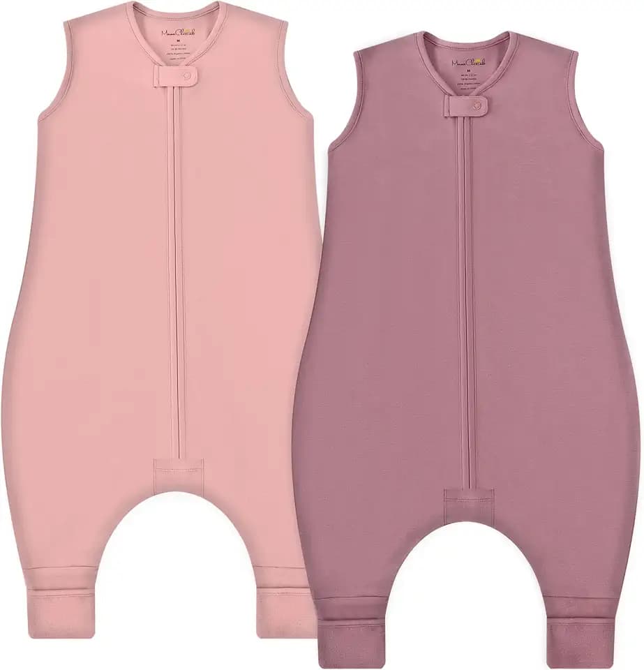 Organic Cotton Toddler Sleep Sack with Feet 1.0 TOG Wearable Blanket 2-Pack