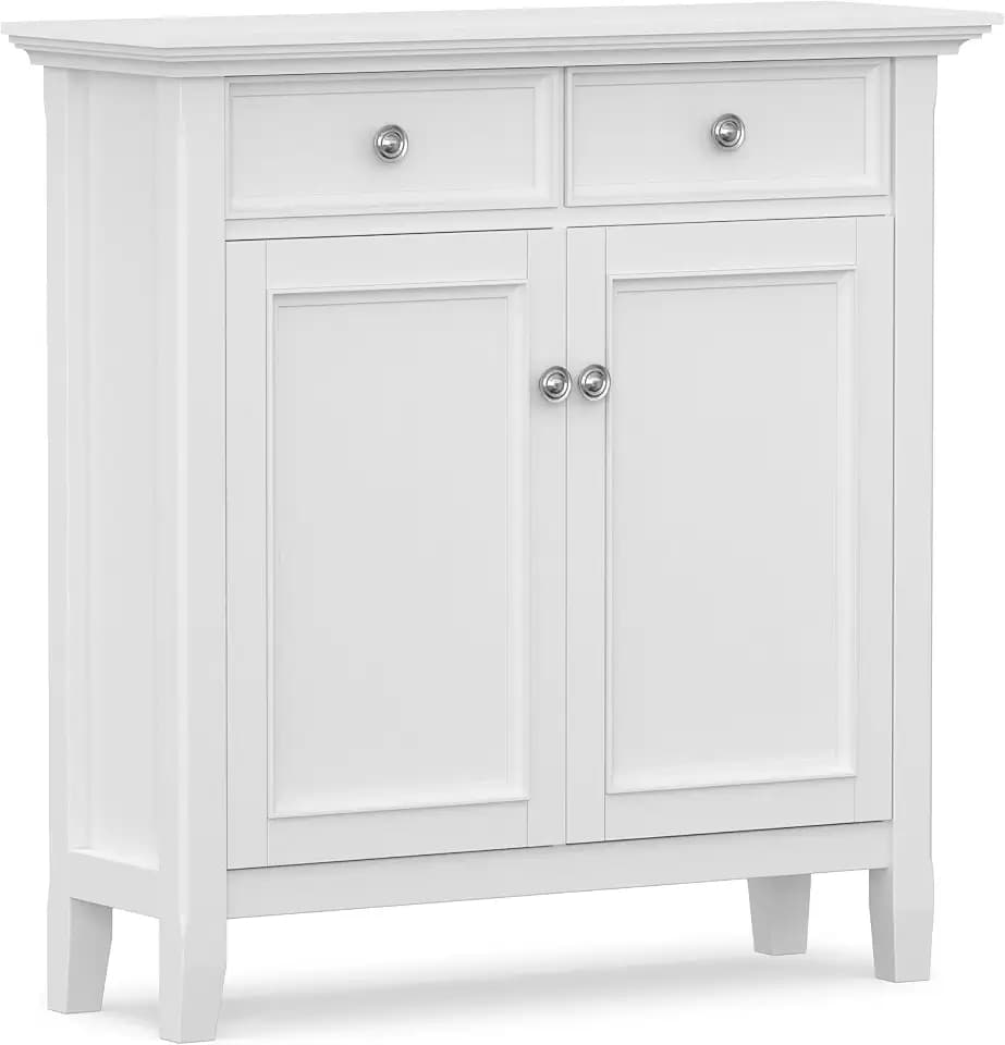 SIMPLIHOME Amherst 36" Wide Storage Cabinet in White