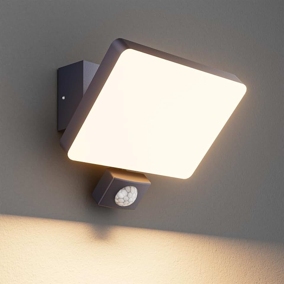 K-Bright Außen Wandleuchte mit bewegungsmelder Anthrazit RAL 7016