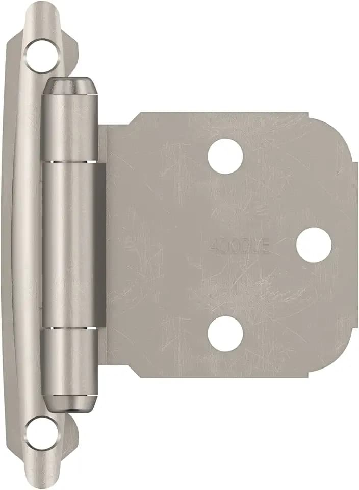 Amerock 1 Pair Variable Overlay Satin Nickel Face Mount Cabinet Hinge