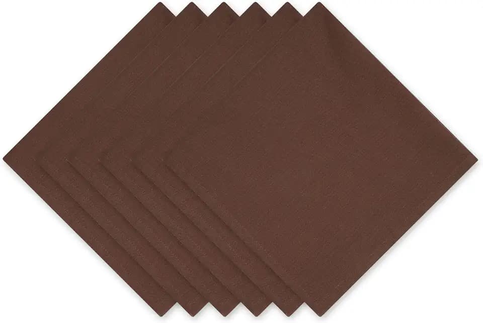DII Solid Napkin Set Collection, 20x20, Bark Brown, 6 Piece