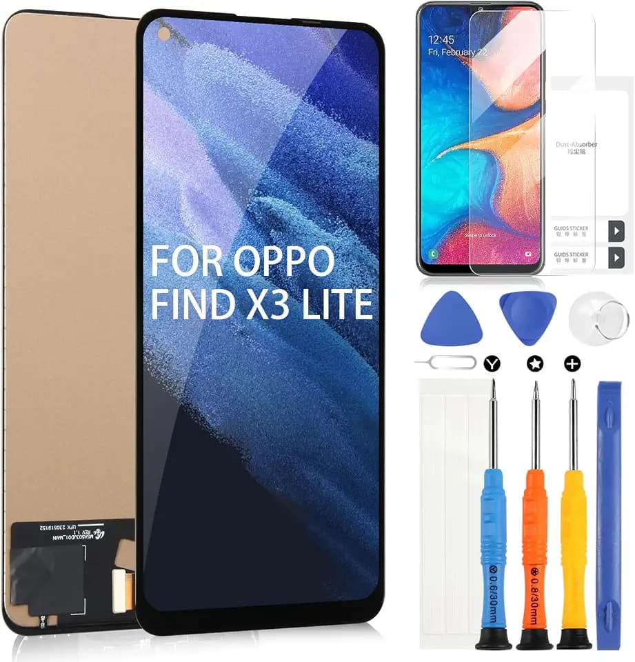 ARSSLY Bildschirm für Oppo Find X3 Lite 5G LCD Display für Oppo Reno5 5G CPH2145 Touchscreen Digitizer Assembly Ersatz mit Werkzeugen 6,43 Zoll