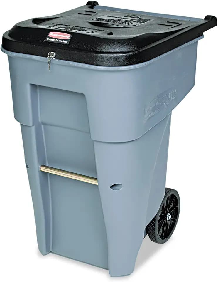 Rubbermaid Commercial Products Brute Confidential Document Rollout Waste/Utility Container, 65-Gallon, Gray (FG9W1088GRAY)