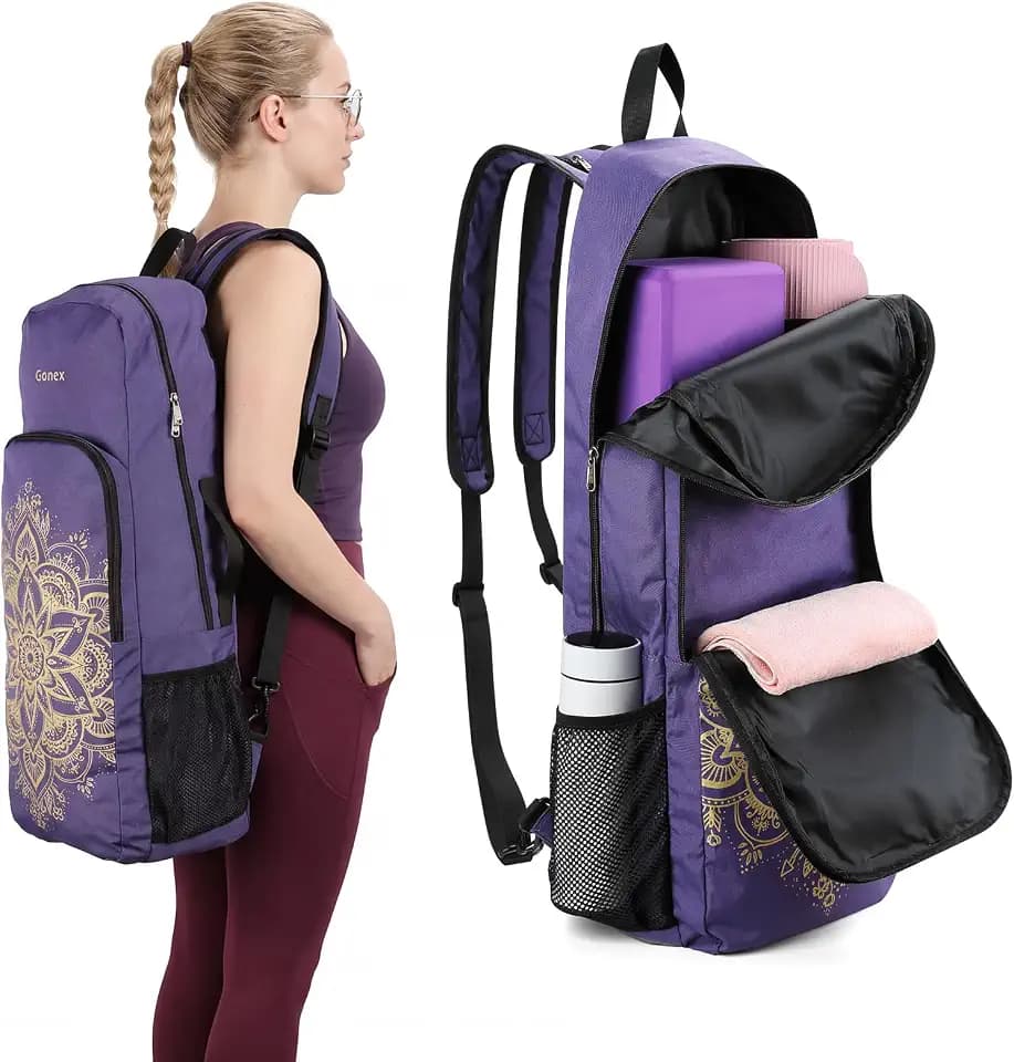 Gonex Yoga Mat Bag Convertible Backpack Blocks Carrier with Wet Pocket