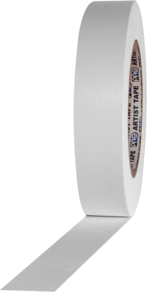 ProTapes Artist Tape Flatback Printable Paper Board or Console Tape, 60 yds Length x 1" Width, White (Pack of 1)