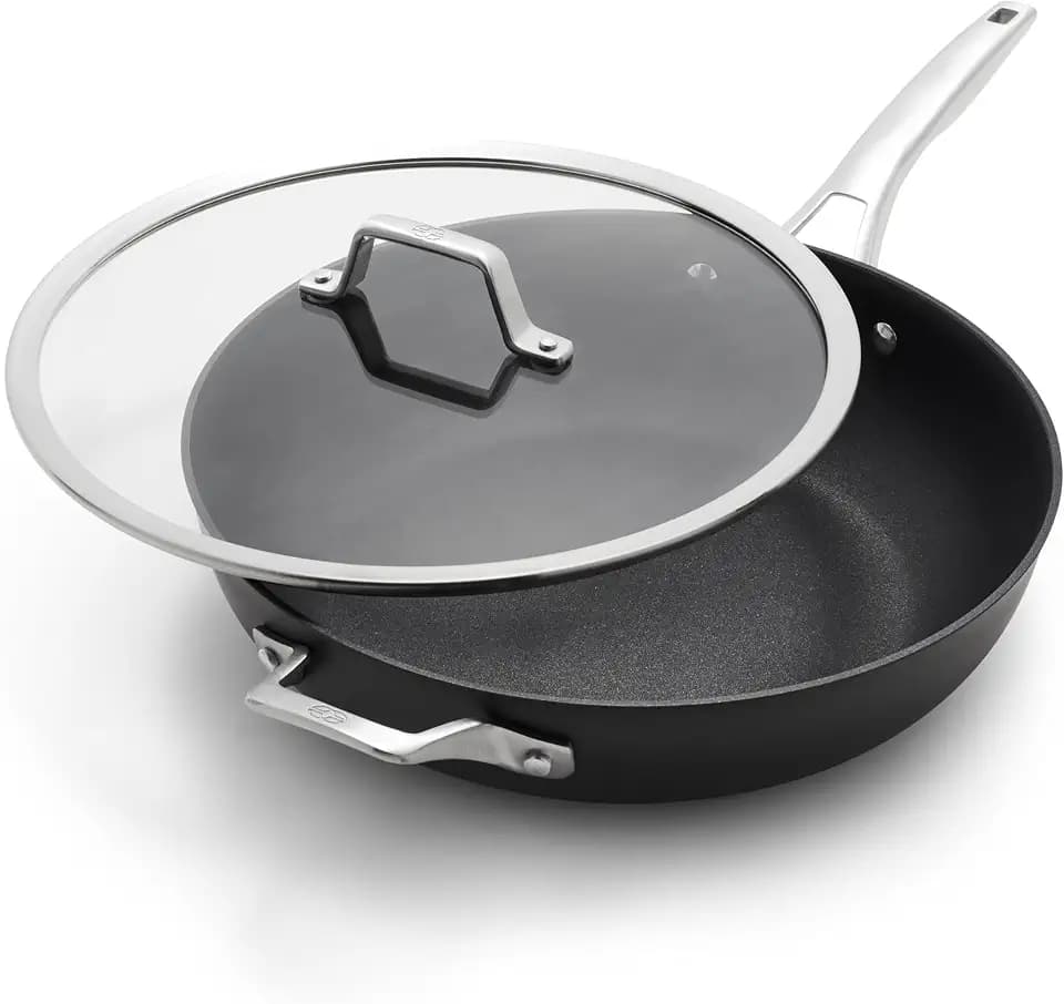 Calphalon Premier Space-Saving Nonstick Cookware Set, 13-inch, Stackable, Hard-Anodized Aluminum