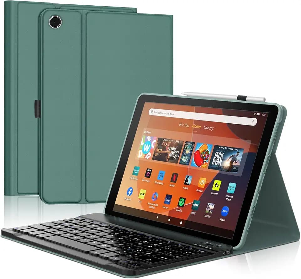 Tastatur für Fire HD 10 2023 13th /HD 10 Plus 10.1'' 2021, Dunkelgrün