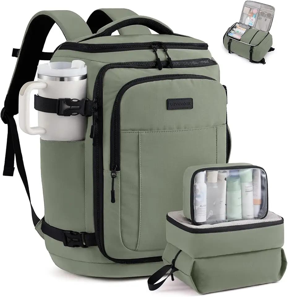 LOVEVOOK Travel Backpack for Women Men, 40L Carry On Travel Backpack
