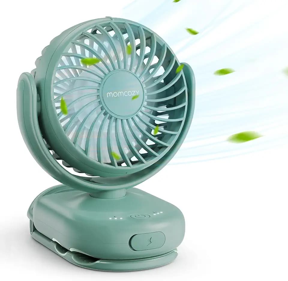 Momcozy Portable Stroller Fan with Clip, 4-Speed Mini Cooling Fan, 0.26 Lb