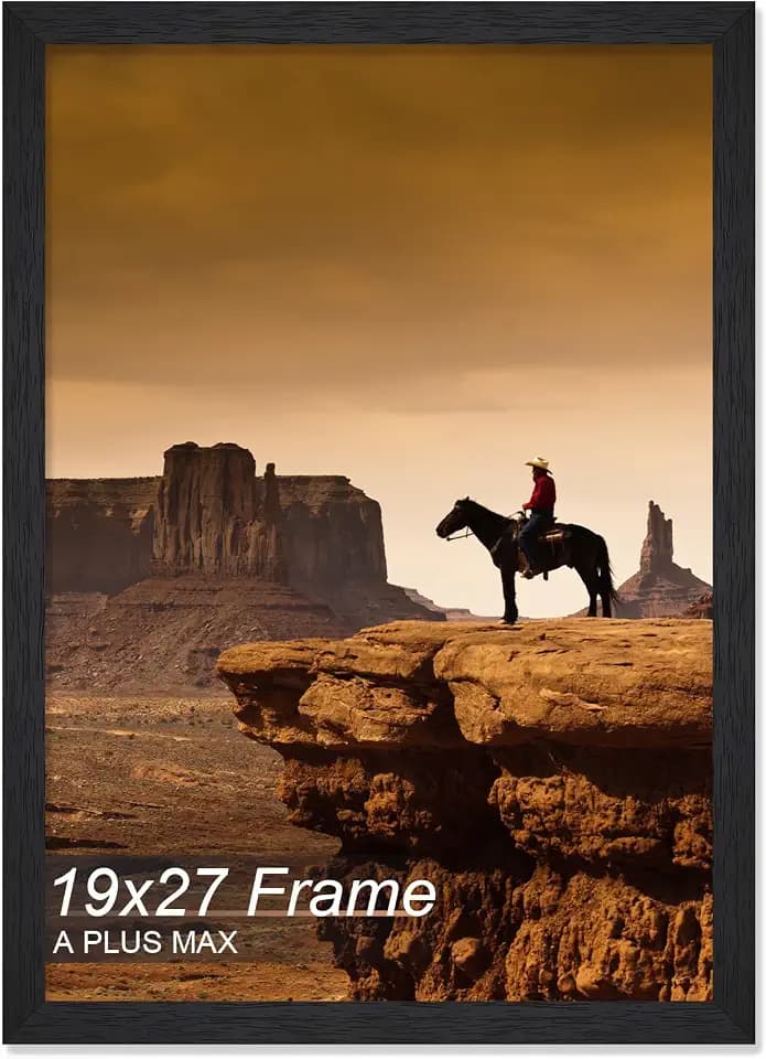 A PLUS MAX 19x27 Picture Frame Black Light Weight Wall Mount