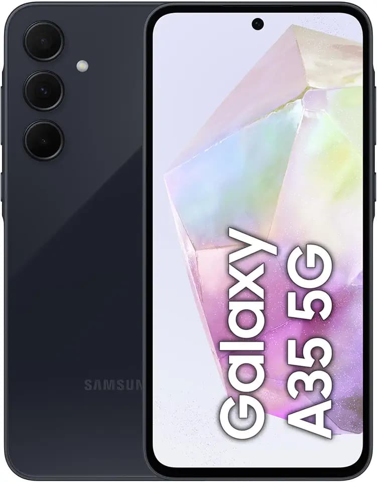Samsung Galaxy A35 5G Smartphone, Android-Handy ohne Vertrag, 128 GB / 6 GB RAM, 2 Tage Akkulaufzeit, 50-MP-Kamera, Awesome Navy, 2,5 Jahre Herstellergarantie