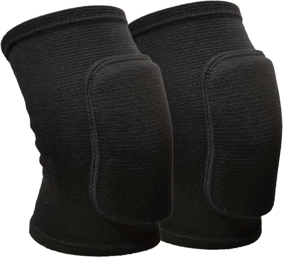 Anti slip sponge, soft and breathable men's, women's, girls', and children's black knee pads suitable for sports scenes such as volleyball, football, dance, yoga, wrestling, running, cycling, etc (Black, Large)