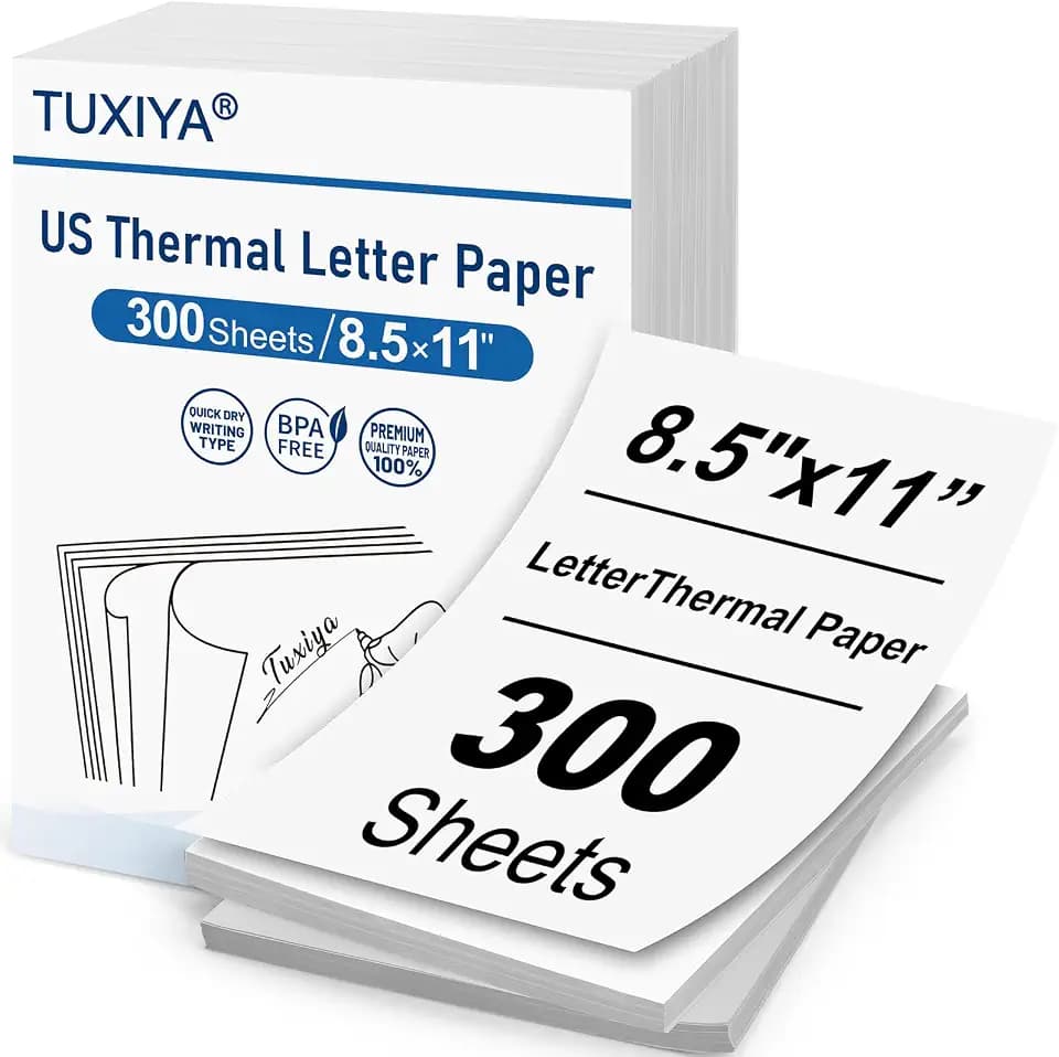 TUXIYA 300 Sheets Thermal Printer Paper 8.5 x 11 Inch