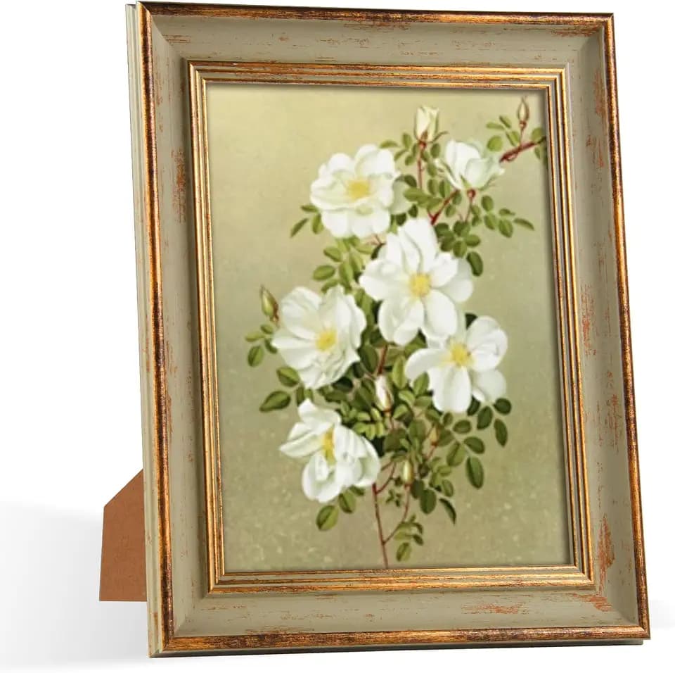 8x10 Picture Frame Vintage Green Gold Photo Frame