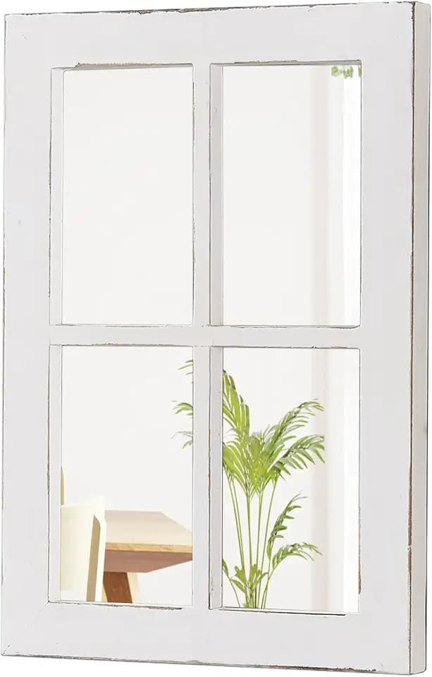 Rustic Small Window Pane Mirror Wall Decor 11 X 16 Inch