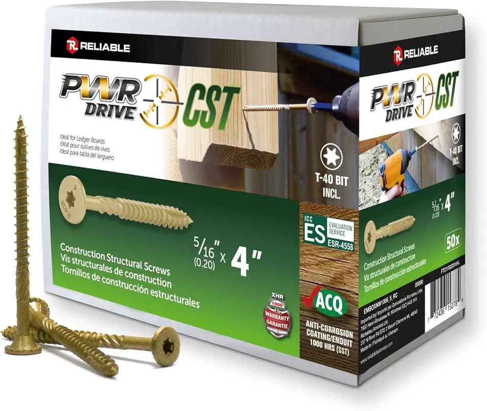 (50-Pk) CST 5/16-inch x 4-inch T40 Star Drive Structural Screw