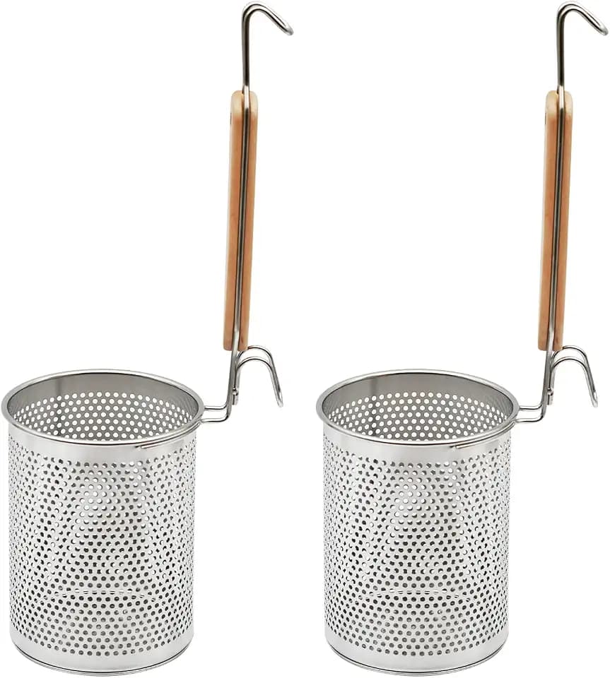 Stainless Steel Pasta Strainer, 2pcs Noodle Strainer Pasta Baskets
