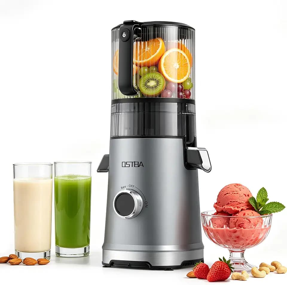 OSTBA Cold Press Juicer, 600W Slow Masticating Juicer with Large Feed Chute