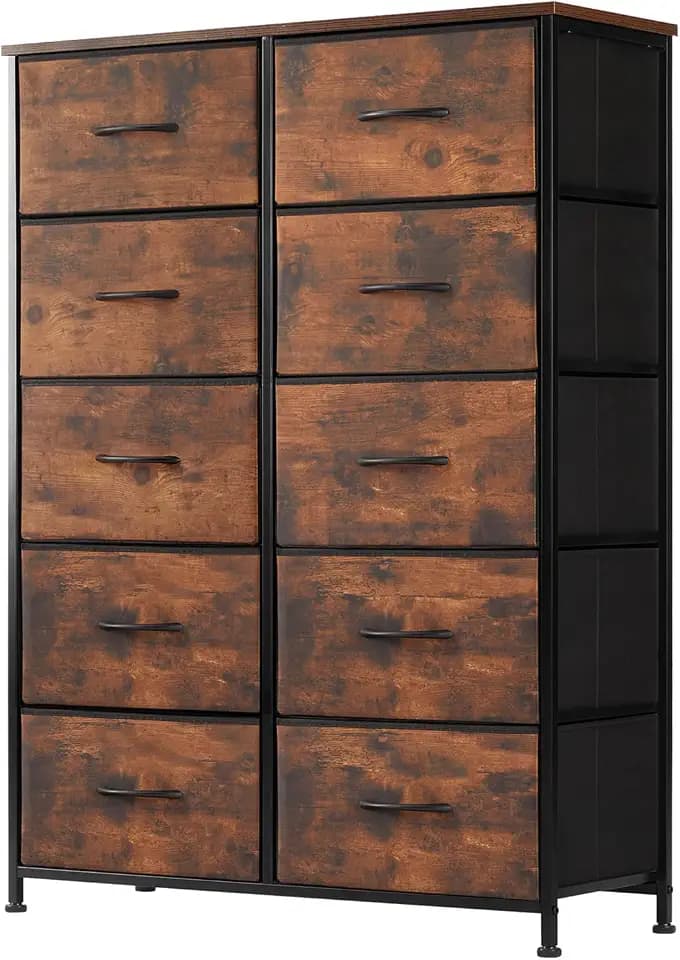DUMOS 10 Drawer Dresser for Bedroom, Storage Organizer Chest of Drawers
