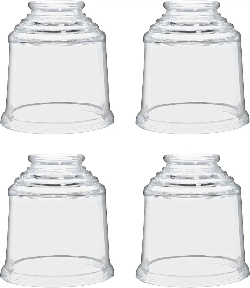 Aspen Creative 23176-60-4 Contemporary Style Clear Replacement Glass Shade, 2-1/4" Fitter Size, 4-3/4" High x 4-3/8" Diameter, 4 Pack