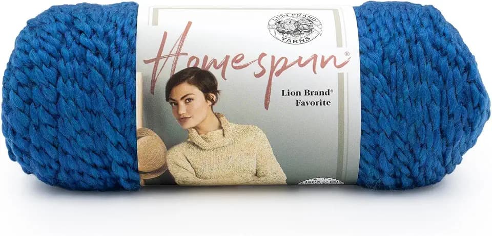 Lion Brand Yarn Homespun Yarn, Soft Bulky Yarn for Knitting, Crocheting, and Crafting, 1 pack, Montana Sky