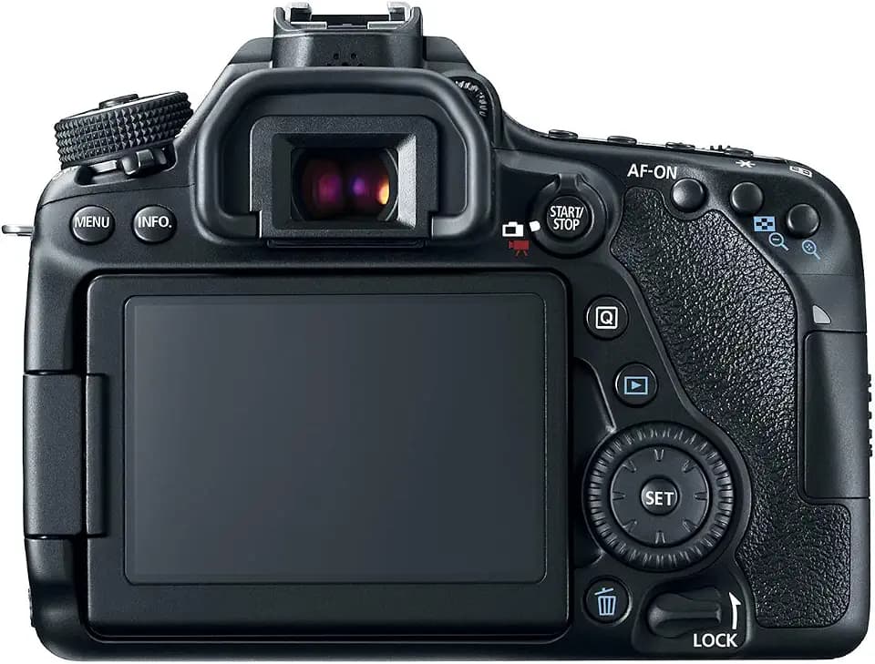 Canon EOS 80D DSLR Digitalkamera Gehäuse Body (24,2 Megapixel, 7,7 cm (3 Zoll) Display, APS-C Dual Pixel CMOS AF Sensor, 45 AF-Kreuzsensoren, DIGIC 6 Bildprozessor, NFC und WLAN, Full-HD), schwarz