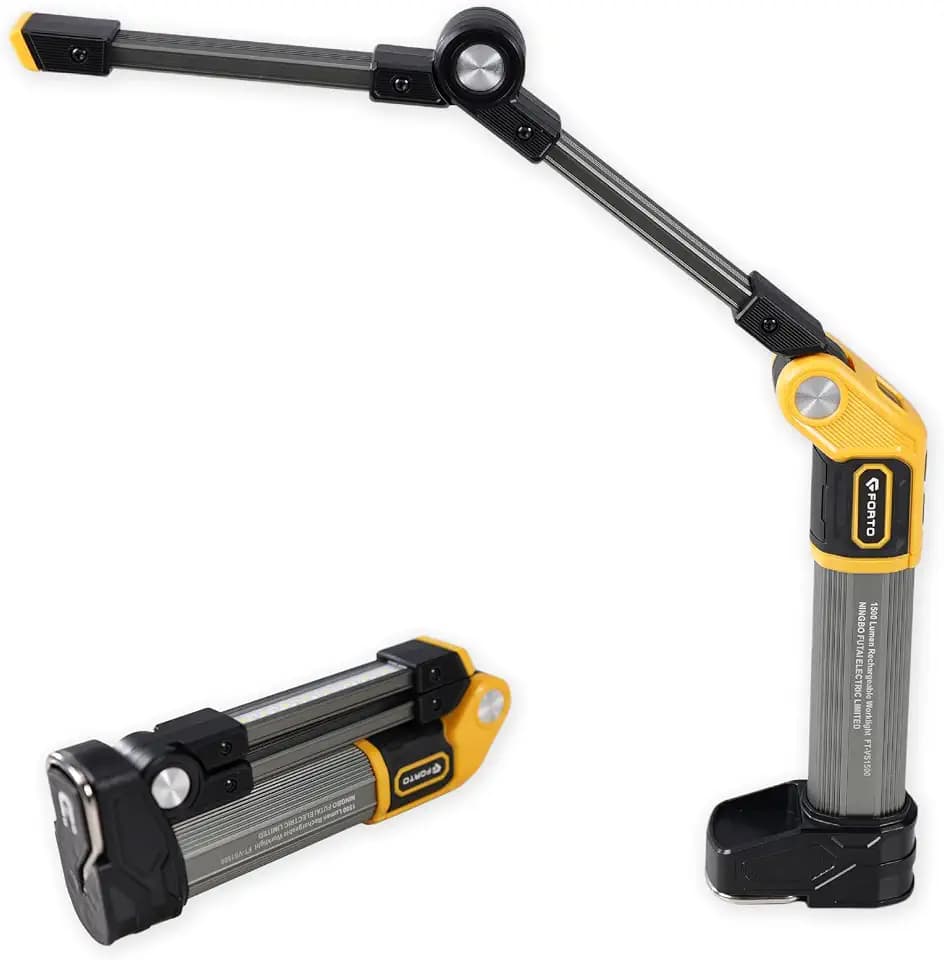 FORTO Rechargeable Magnetic Work Light,1500 Lumen for Mechanic