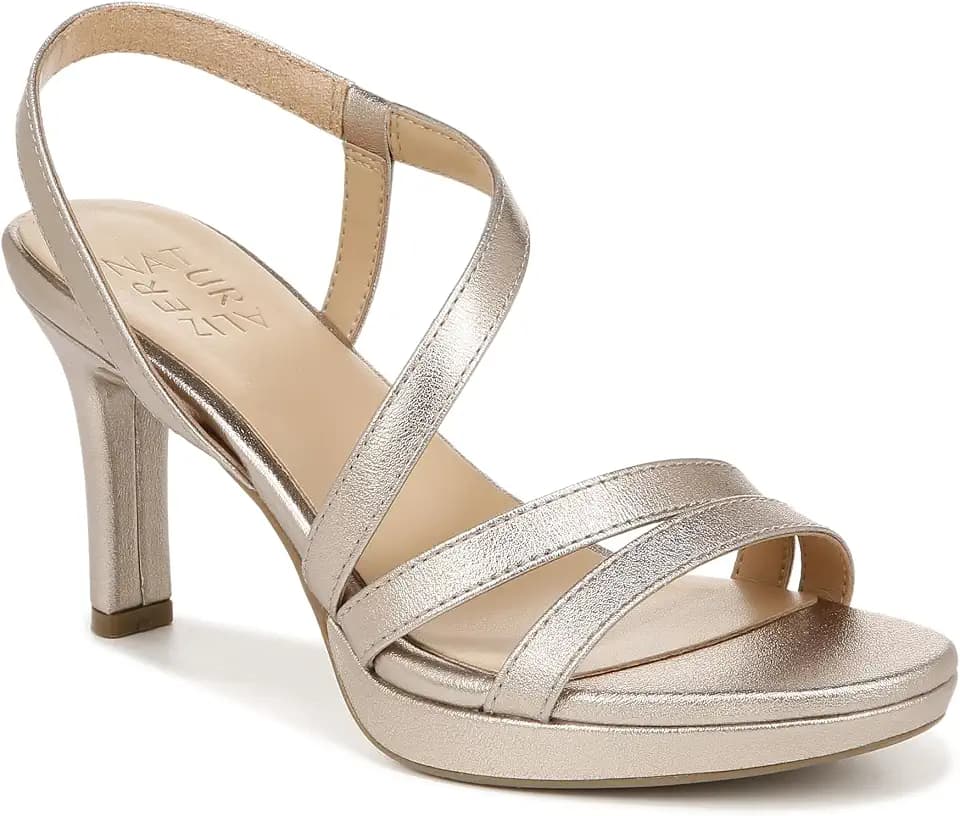 Naturalizer Womens Brenta Heeled Sandal Warm Silver 11 M