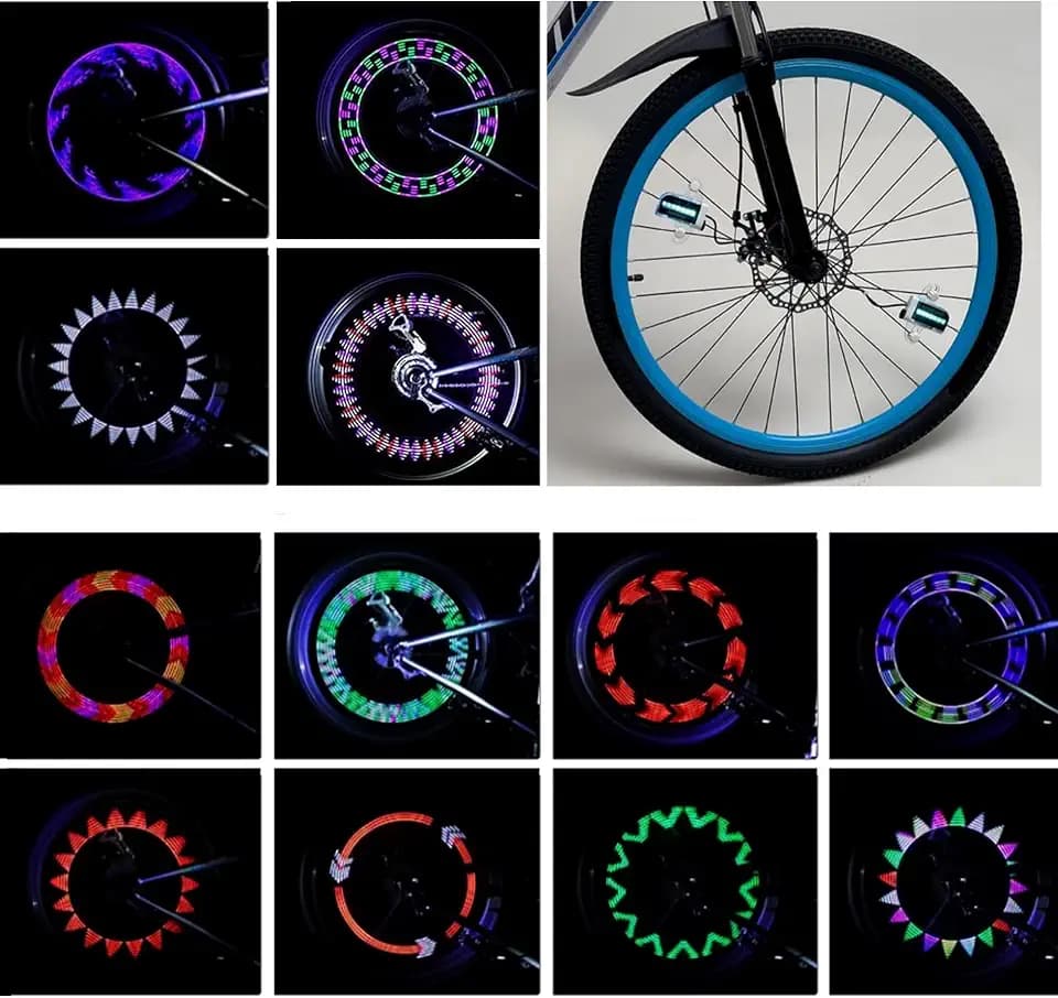 DAWAY LED Bike Wheel Lights - A12 Waterproof Cool Bicycle Tire Light, Safety Spoke Lights for Kids Boys Girls Men Women, 30 Fun Bright Patterns, Auto & Manual Dual Switch, with Battery